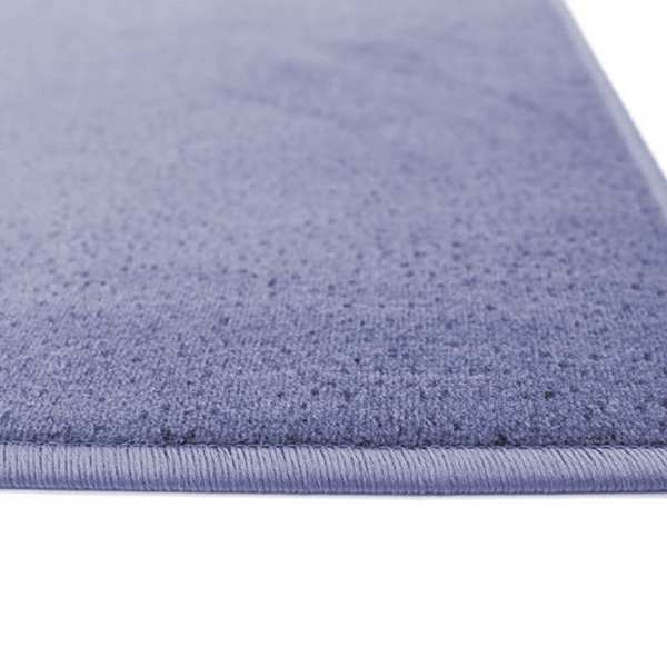 Blauer Kurzflor-Teppich mit Kettelkante